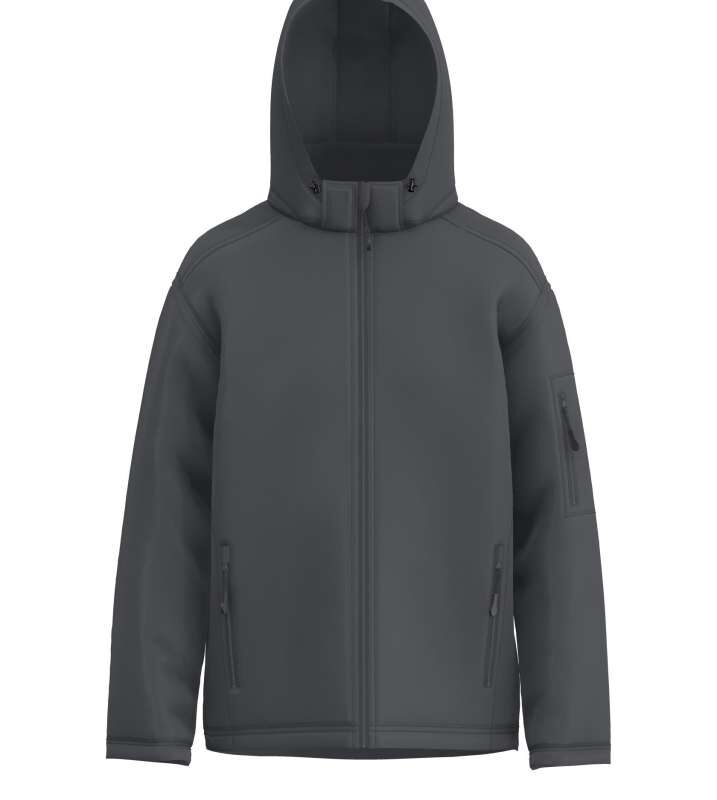le820-charcoal-a1 Legend Classics Ανδρικό SOFTSHELL’S JACKET 3-LAYER HOODED DETACHABLE - Ανθρακί