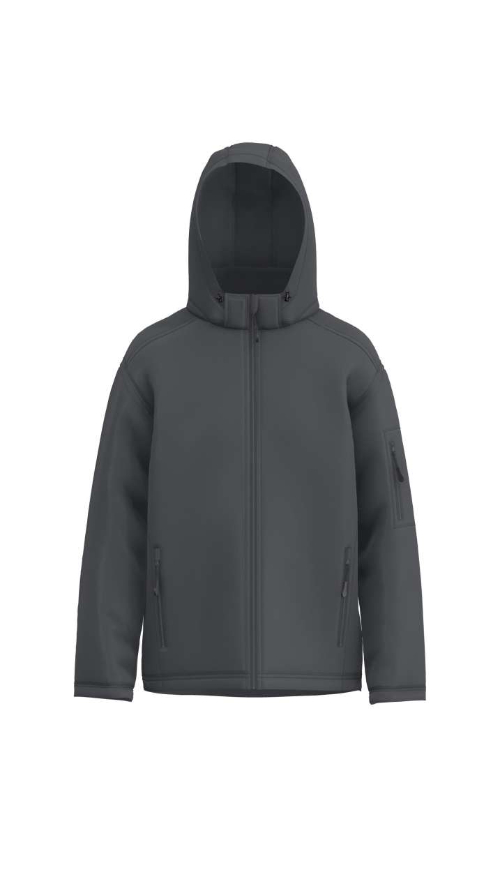 le820-charcoal-a1 Legend Classics Ανδρικό SOFTSHELL’S JACKET 3-LAYER HOODED DETACHABLE - Ανθρακί
