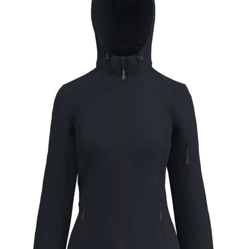 le821-black-a1 Legend Classics WOMEN'S 3-LAYER DETACHABLE HOODED SOFTSHELL JACKET - Μαύρο