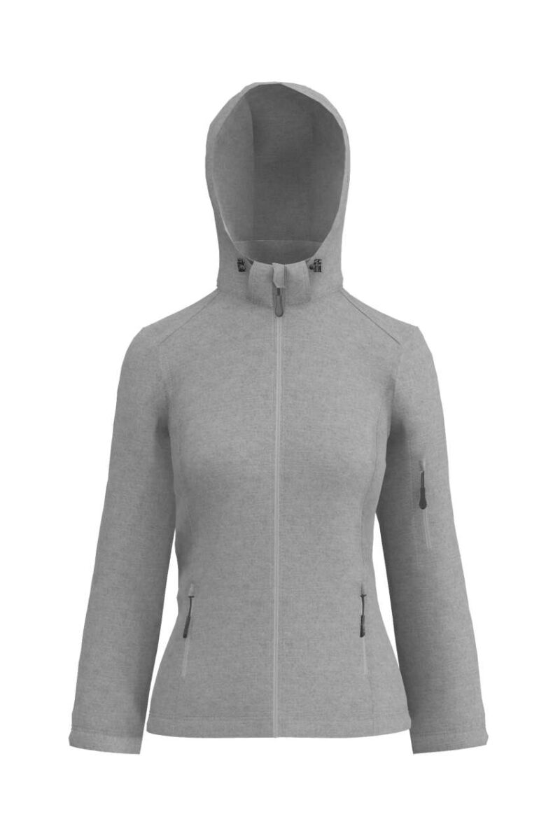 Legend Classics WOMEN'S 3-LAYER DETACHABLE HOODED SOFTSHELL JACKET - Heather Grey