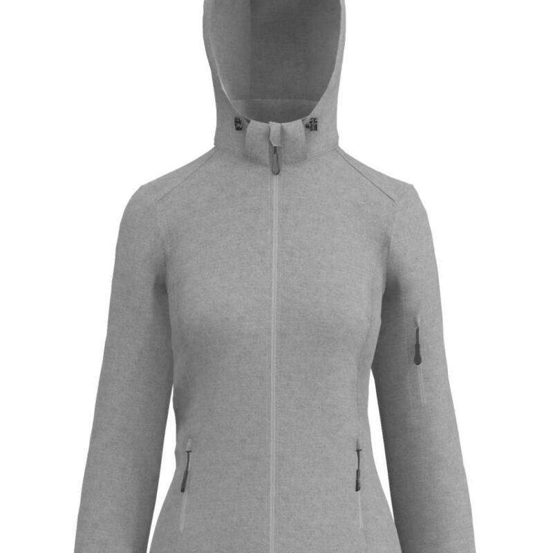 le821-heather_grey-a1 Legend Classics WOMEN'S 3-LAYER DETACHABLE HOODED SOFTSHELL JACKET - Heather Grey