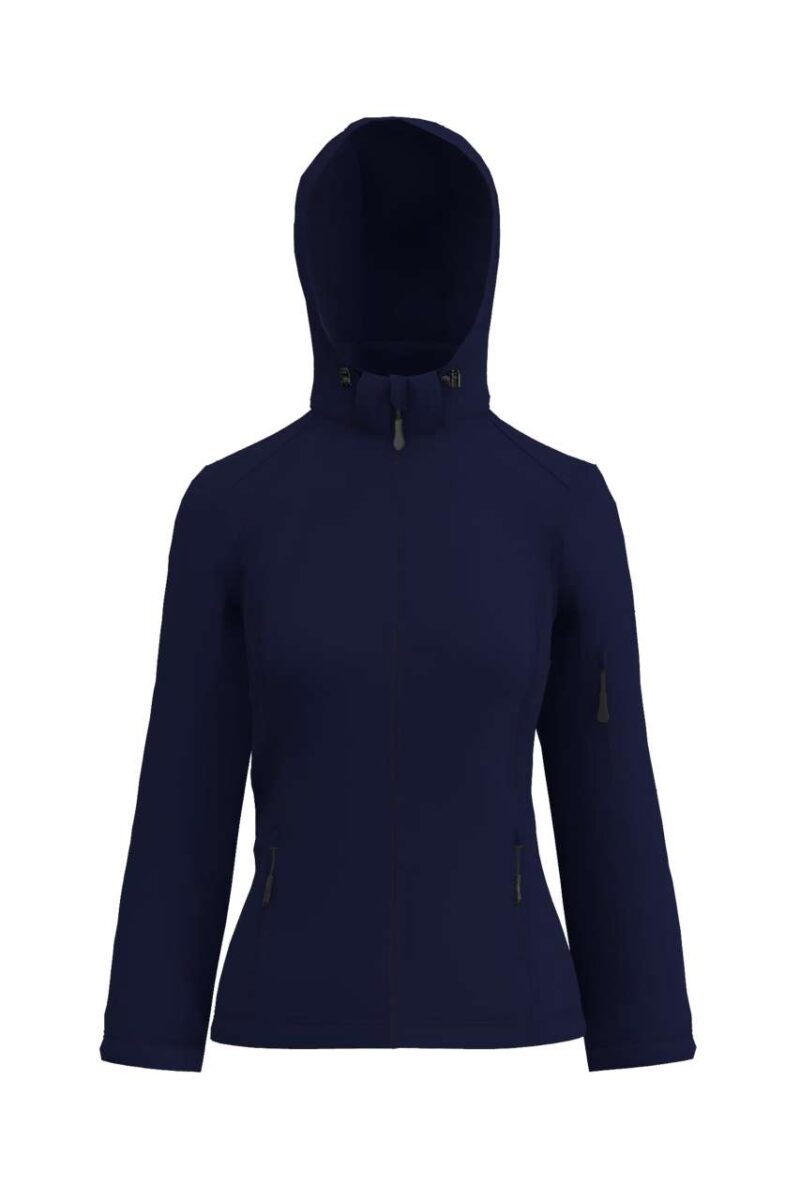 le821-navy-a1 Legend Classics WOMEN'S 3-LAYER DETACHABLE HOODED SOFTSHELL JACKET - Μπλε μαρίν