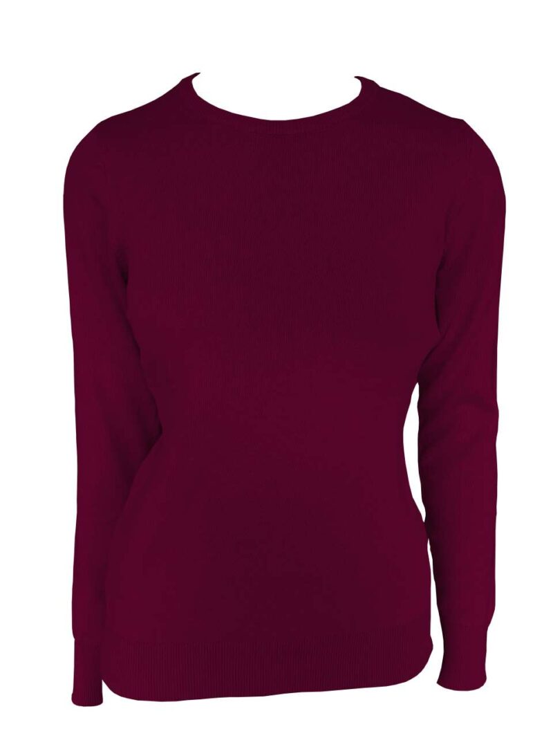 Legend Classics WOMEN'S FINE GAUGE CREW NECK COTTON PULLOVER - μπορντό