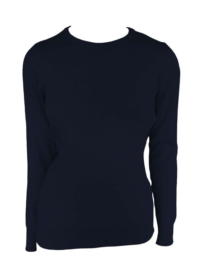 le901-navy-a1 Legend Classics WOMEN'S FINE GAUGE CREW NECK COTTON PULLOVER - Μπλε μαρίν