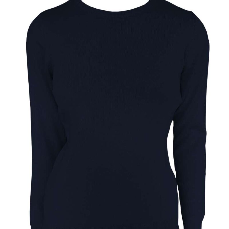 le901-navy-a1 Legend Classics WOMEN'S FINE GAUGE CREW NECK COTTON PULLOVER - Μπλε μαρίν