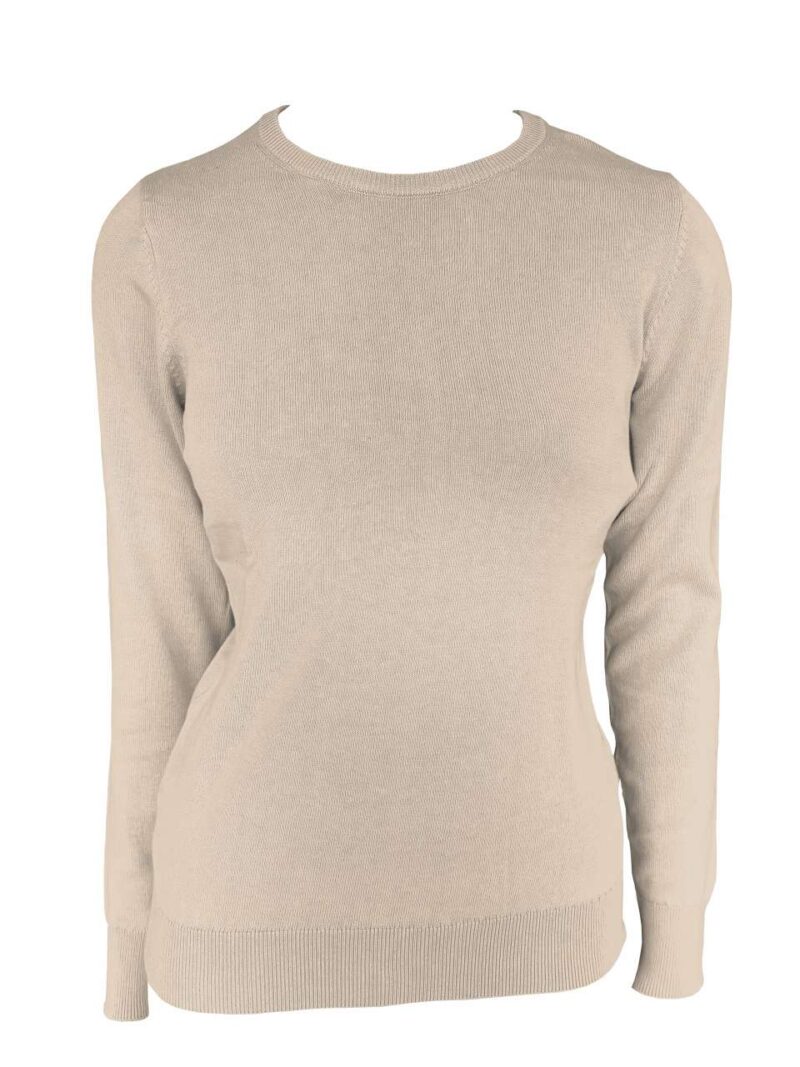 le901-sand-a1 Legend Classics WOMEN'S FINE GAUGE CREW NECK COTTON PULLOVER - άμμου