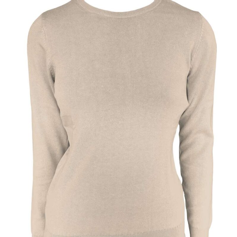 le901-sand-a1 Legend Classics WOMEN'S FINE GAUGE CREW NECK COTTON PULLOVER - άμμου