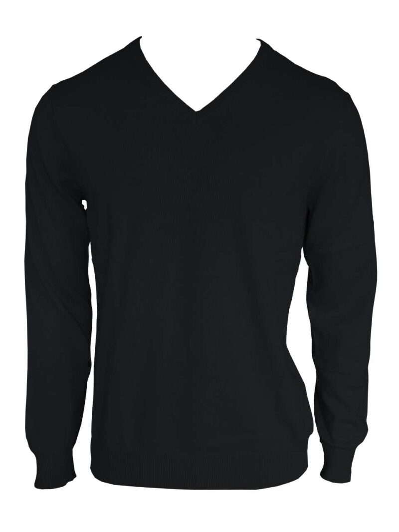 le950-black-a1 Legend Classics Ανδρικό PULLOVER V-NECK από FINE GAUGE COTTON - Μαύρο
