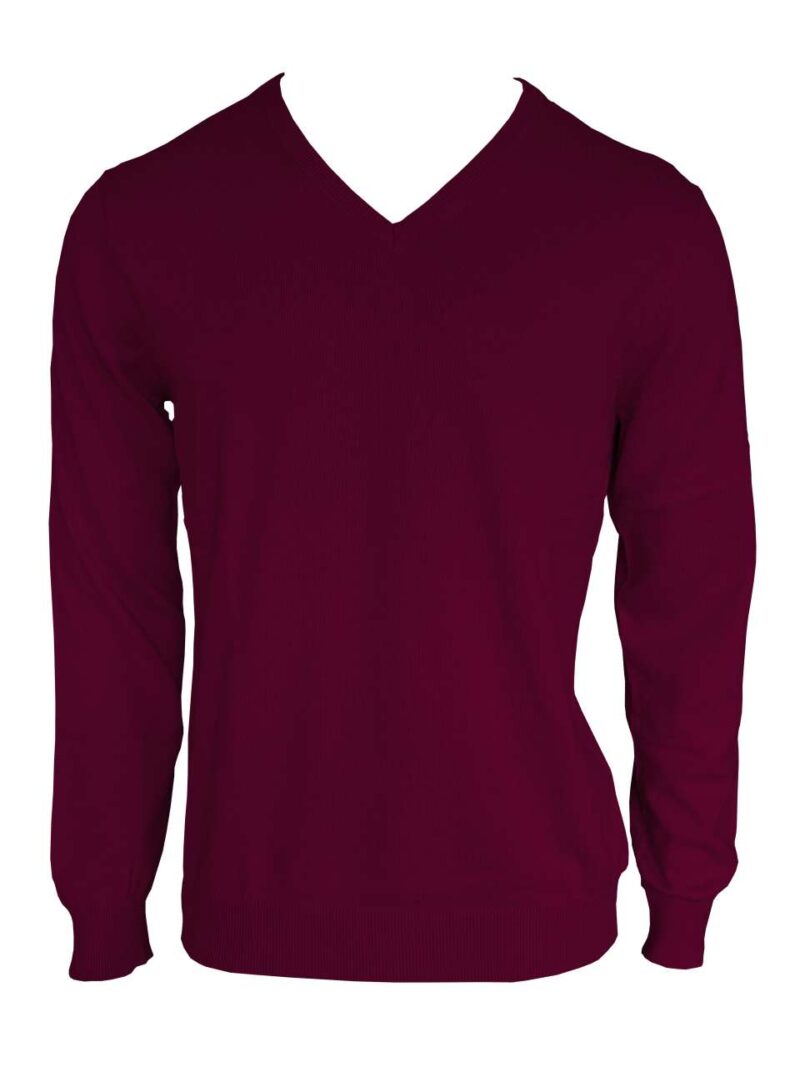 le950-bordeaux-a1 Legend Classics Ανδρικό PULLOVER V-NECK από FINE GAUGE COTTON - μπορντό