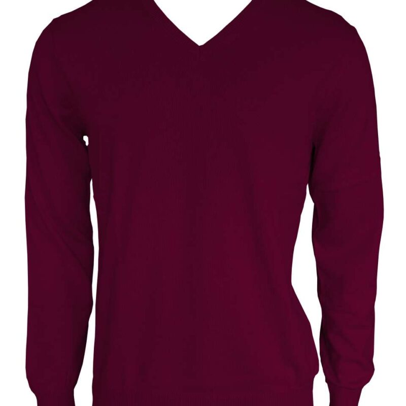 le950-bordeaux-a1 Legend Classics Ανδρικό PULLOVER V-NECK από FINE GAUGE COTTON - μπορντό