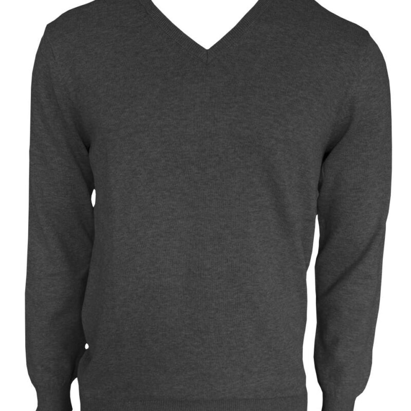 Legend Classics Ανδρικό PULLOVER V-NECK από FINE GAUGE COTTON - Dark Melange Grey