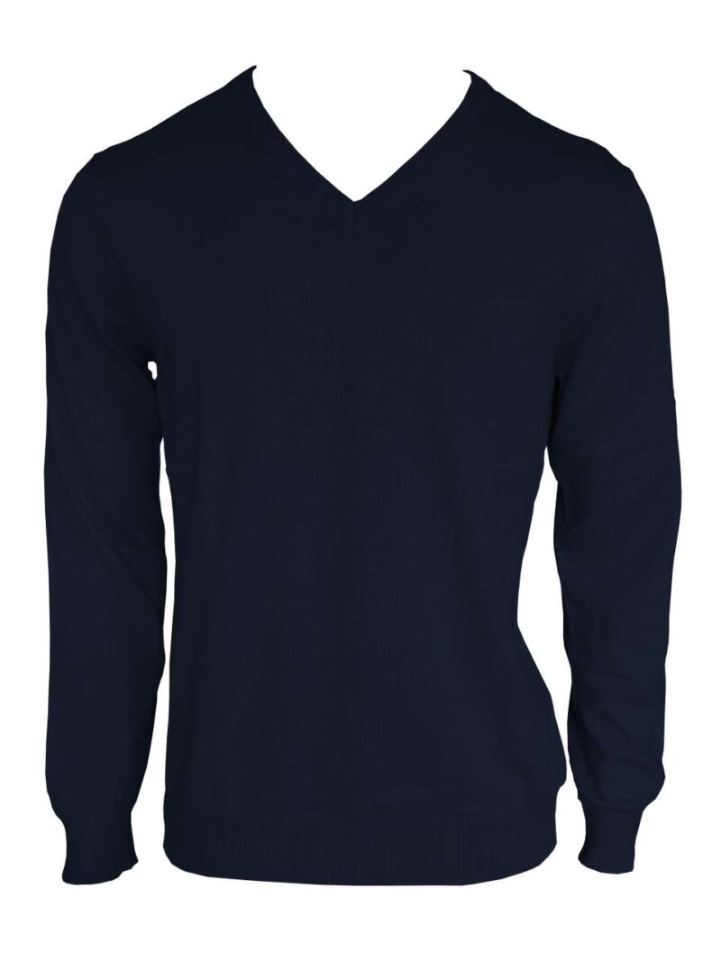 le950-navy-a1 Legend Classics Ανδρικό PULLOVER V-NECK από FINE GAUGE COTTON - Μπλε μαρίν