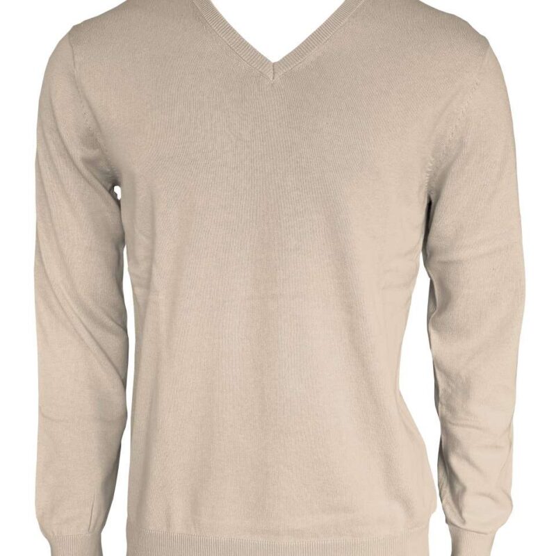 le950-sand-a1 Legend Classics Ανδρικό PULLOVER V-NECK από FINE GAUGE COTTON - άμμου