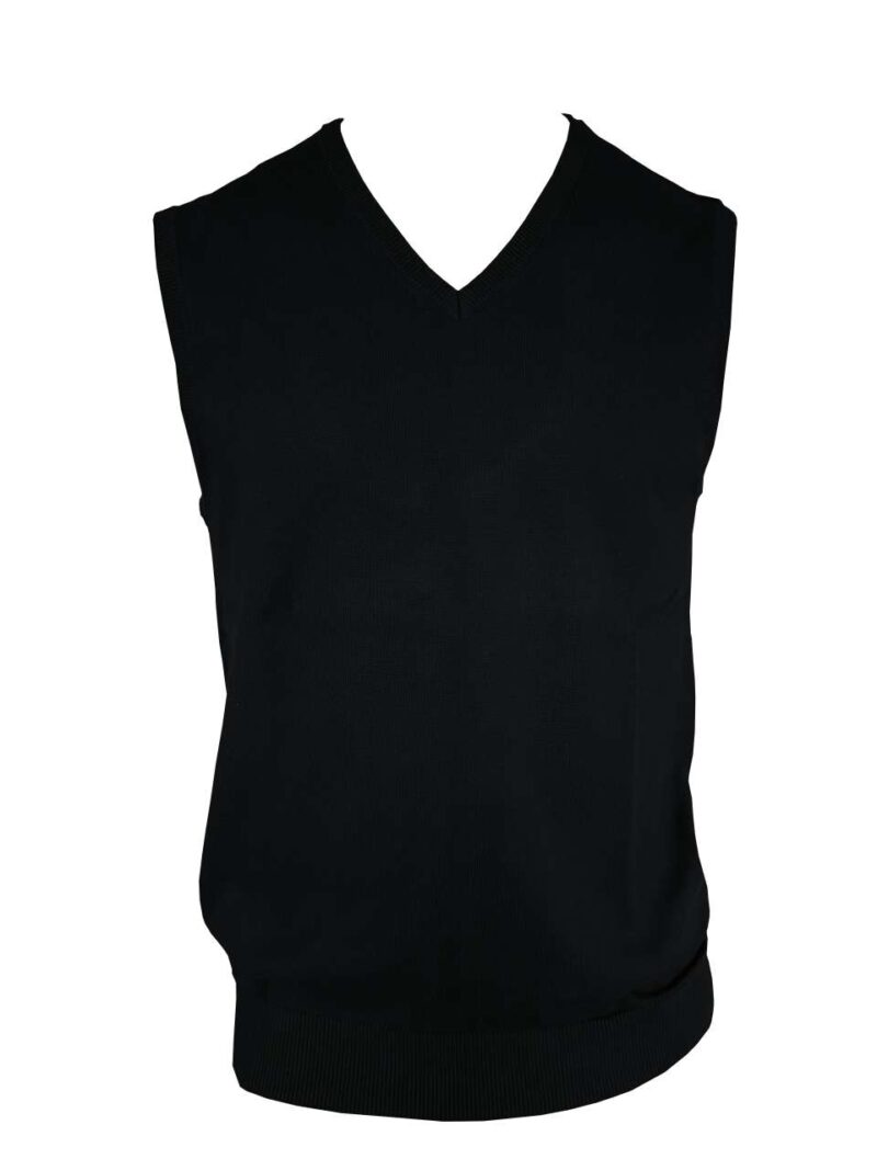 le980-black-a1 Legend Classics SOL'S PULLOVER V-NECK MEN COTTON FINE GAUGE - Μαύρο