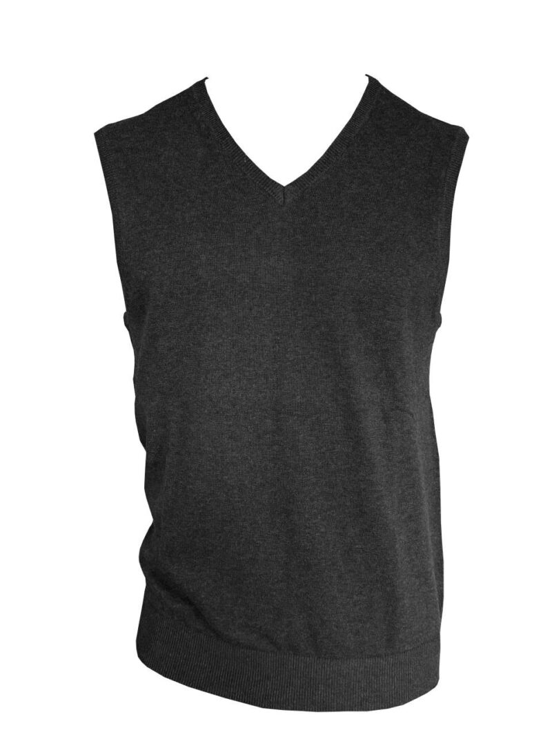 Legend Classics SOL'S PULLOVER V-NECK MEN COTTON FINE GAUGE - Dark Melange Grey