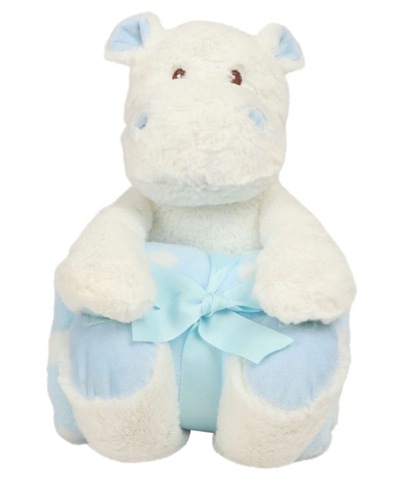 Mumbles HIPPO WITH BLANKET - White/Pink
