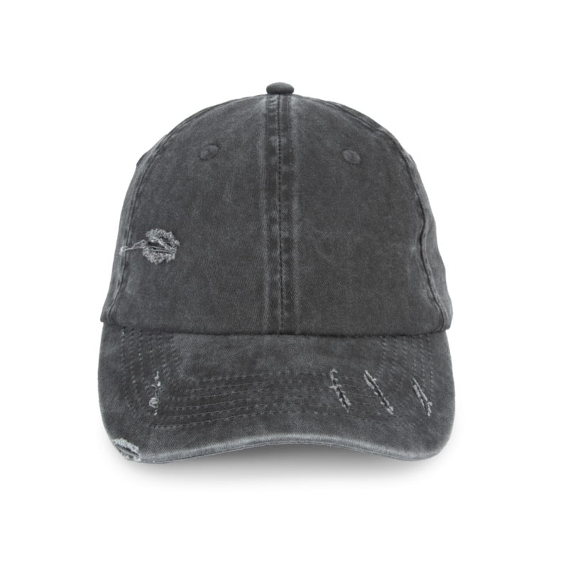 Native Spirit ECO-FRIENDLY UNISEX RIPPED EFFECT CAP - Washed Black