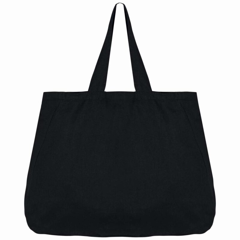 Native Spirit ECO-FRIENDLY SHOPPING LINEN BAG - Μαύρο