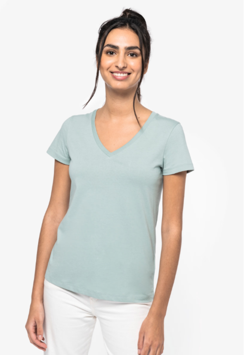 ns334-1 Native Spirit V-NECK LADIES’ T-SHIRT - Μαύρο