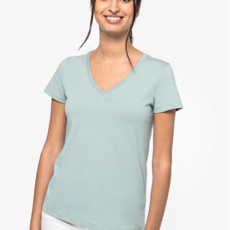 ns334-1 Native Spirit V-NECK LADIES’ T-SHIRT - Μαύρο