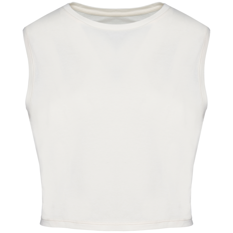 ns342-washed_ivory-a1 Native Spirit ECO-FRIENDLY LADIES’ SLEEVELESS CROP T-SHIRT - Washed Ivory