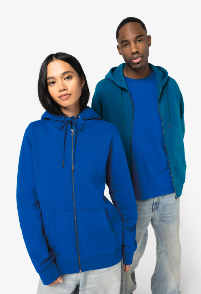 ns402-1 Native Spirit UNISEX ZIP-UP HOODED SWEATSHIRT - Moon Grey Heather