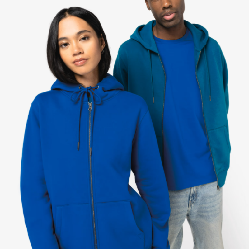 ns402-1 Native Spirit UNISEX ZIP-UP HOODED SWEATSHIRT - Ivory