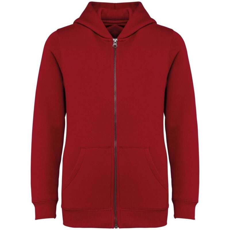 ns405-hibiscus_red-a1 Native Spirit ECO-FRIENDLY KIDS HOODED FULL ZIP SWEATSHIRT - Hibiscus Red