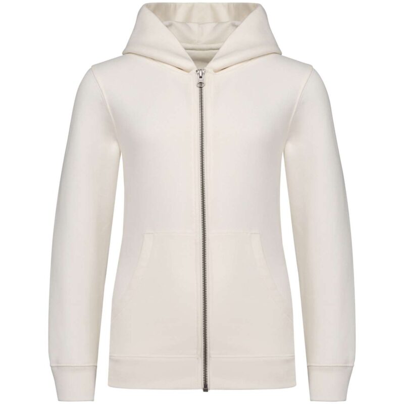 ns405-ivory-a1 Native Spirit ECO-FRIENDLY KIDS HOODED FULL ZIP SWEATSHIRT - Ivory