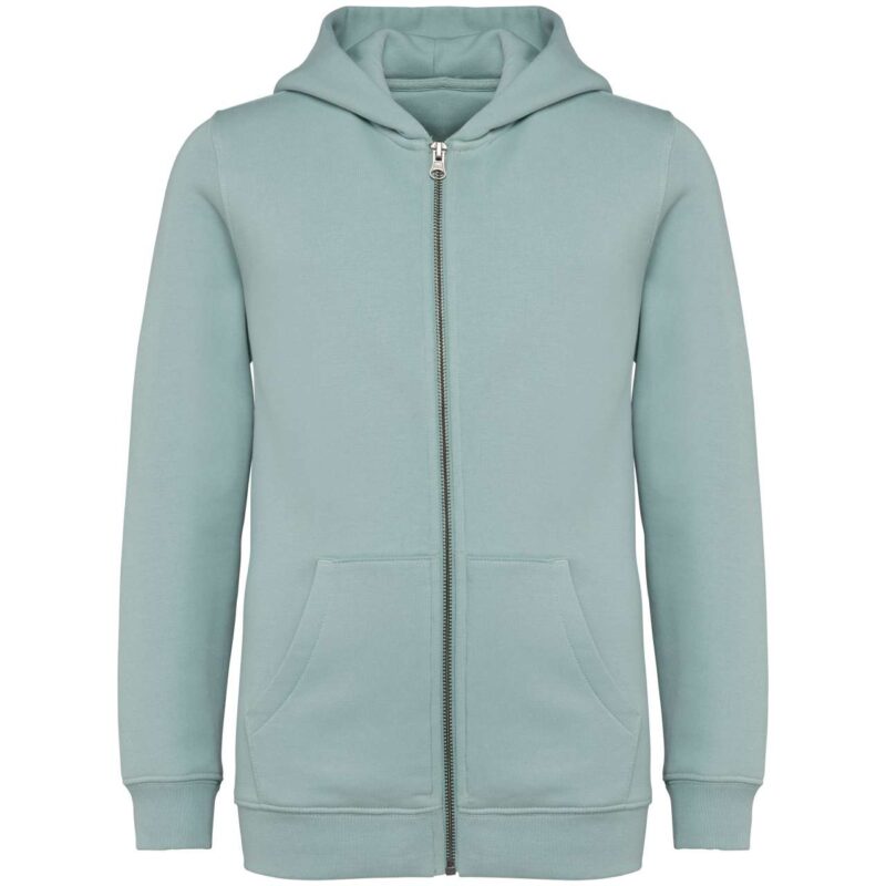 ns405-jade_green-a1 Native Spirit ECO-FRIENDLY KIDS HOODED FULL ZIP SWEATSHIRT - Jade Green