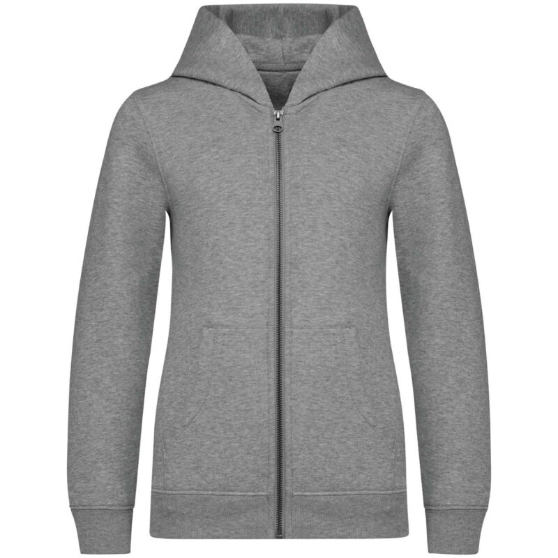 ns405-moon_grey_heather-a1 Native Spirit ECO-FRIENDLY KIDS HOODED FULL ZIP SWEATSHIRT - Moon Grey Heather