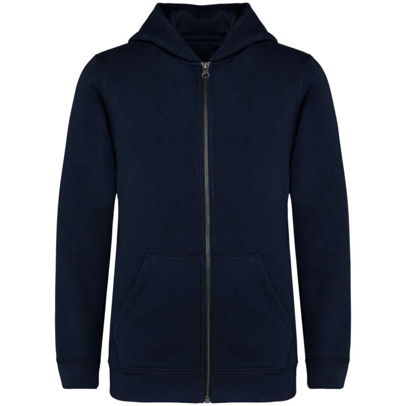 ns405-navy_blue-a1 Native Spirit ECO-FRIENDLY KIDS HOODED FULL ZIP SWEATSHIRT - Navy Blue