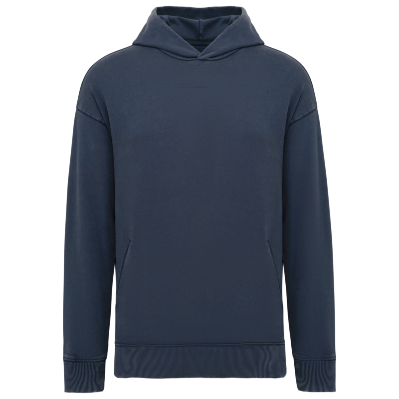 Native Spirit SWEATSHIRT OVERSIZE UNISEX με WASHED EFFECT και HOODED - Washed Navy Blue