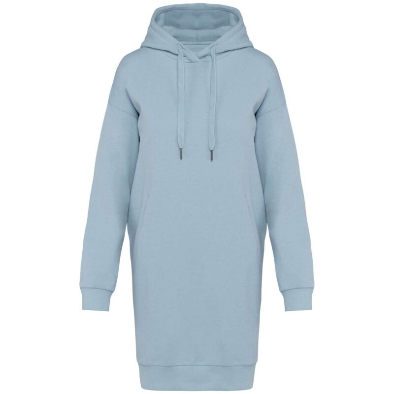 Native Spirit LADIES' ECO-FRIENDLY HOODED SWEATSHIRT DRESS - Aquamarine