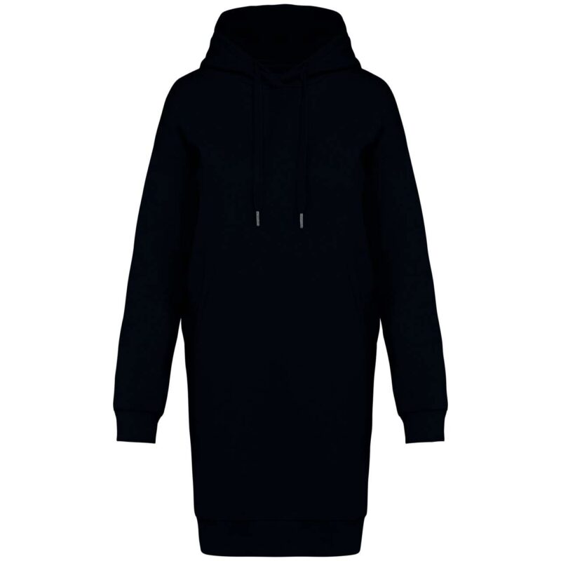 Native Spirit LADIES' ECO-FRIENDLY HOODED SWEATSHIRT DRESS - Μαύρο