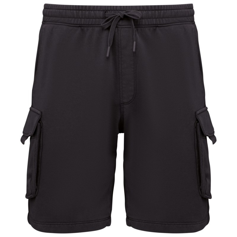 ns717-washed_black-a1 Native Spirit Ανδρικά SHORTS CARGO FRENCH TERRY WASHED EFFECT - Washed Black