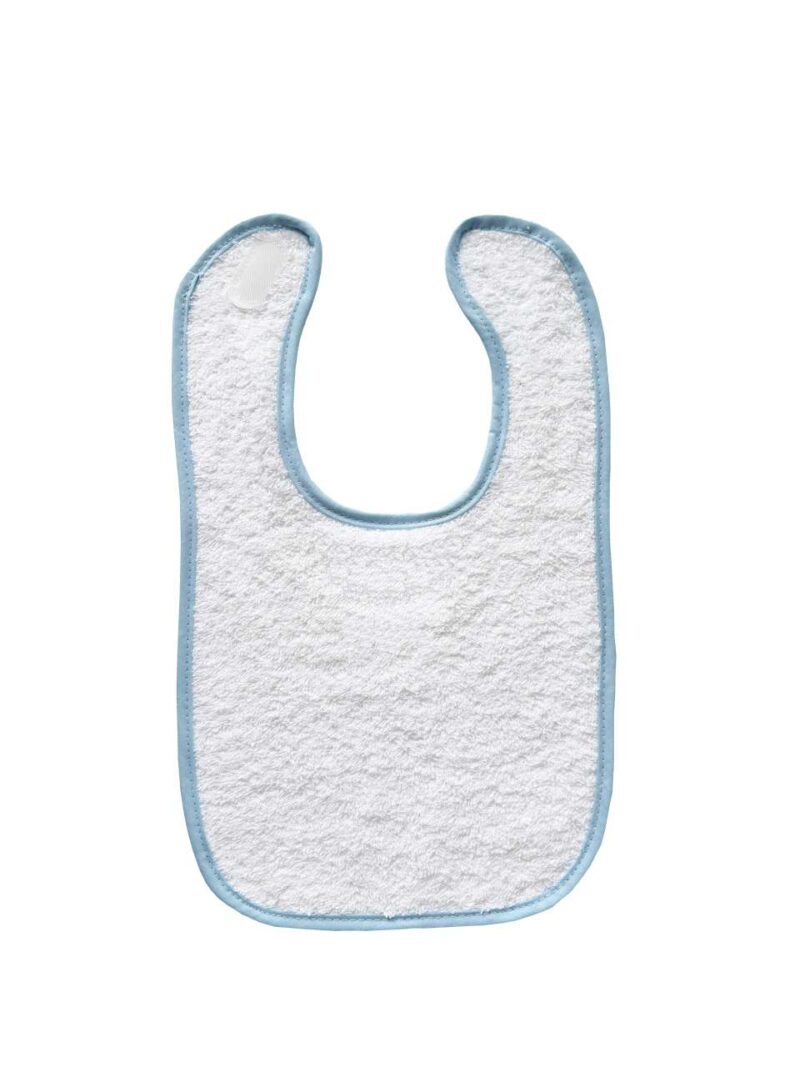 OLIMA BABY BIB TERRY` - White/Light Blue