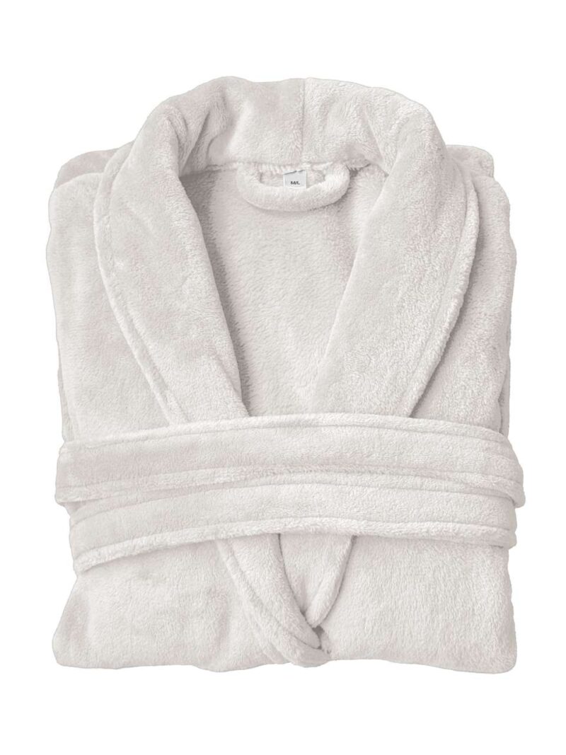 olcb2600-stone-a1 Unisex BATHROBE CORAL OLIMA - Stone