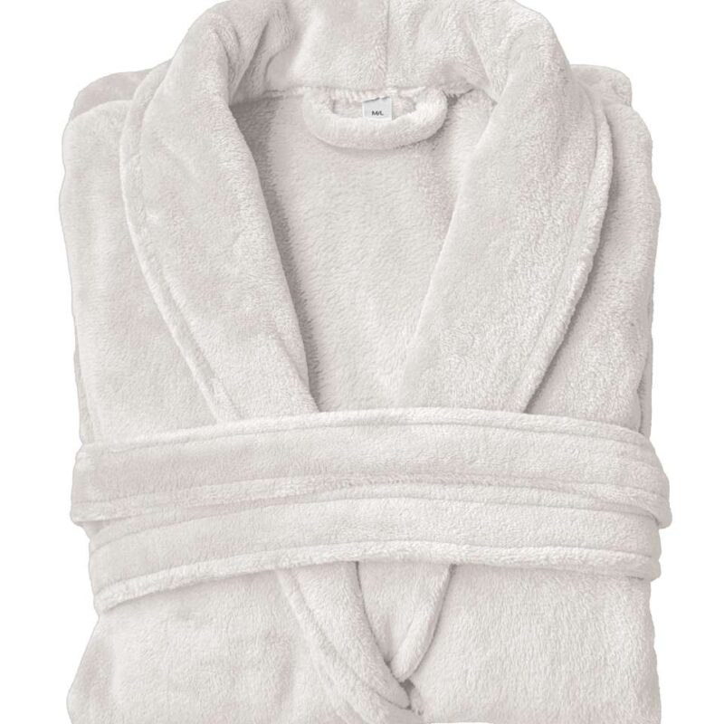 olcb2600-stone-a1 Unisex BATHROBE CORAL OLIMA - Stone