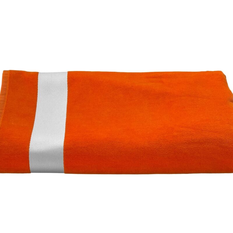 OLIMA VELOUR BEACH TOWEL - πορτοκαλί