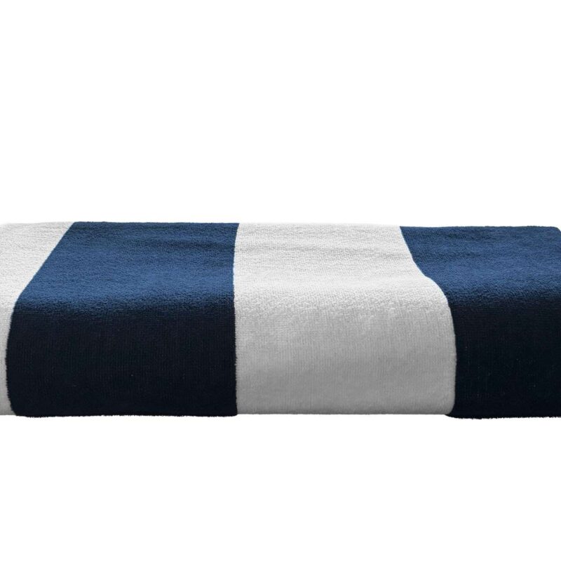olv4030-marine_bluewhite-a1 OLIMA «CLASSIC MARINE» BEACH VELOUR TOWEL - Marine Blue/White