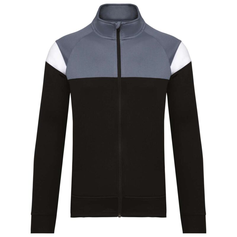 pa390-blacksporty_grey-a1 Proact ADULT ZIPPED TRACKSUIT JACKET - Black/Sporty Grey