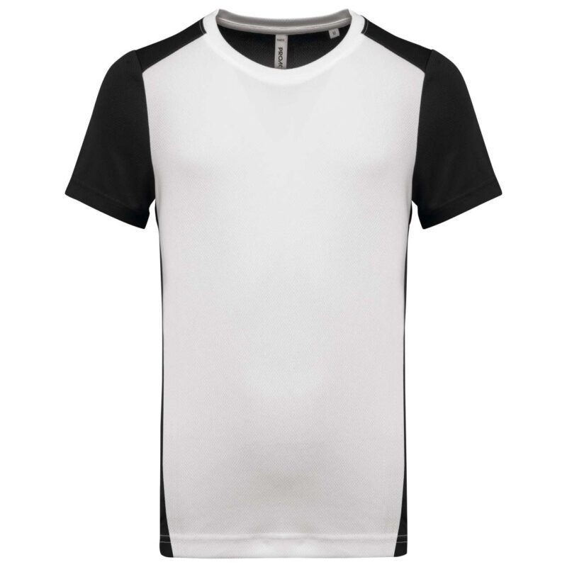 pa4014-white_black-a1 Proact MEN'S ECO-FRIENDLY TWO-TONE SPORT T-SHIRT - Λευκό/Φωσφοριζέ Κίτρινο