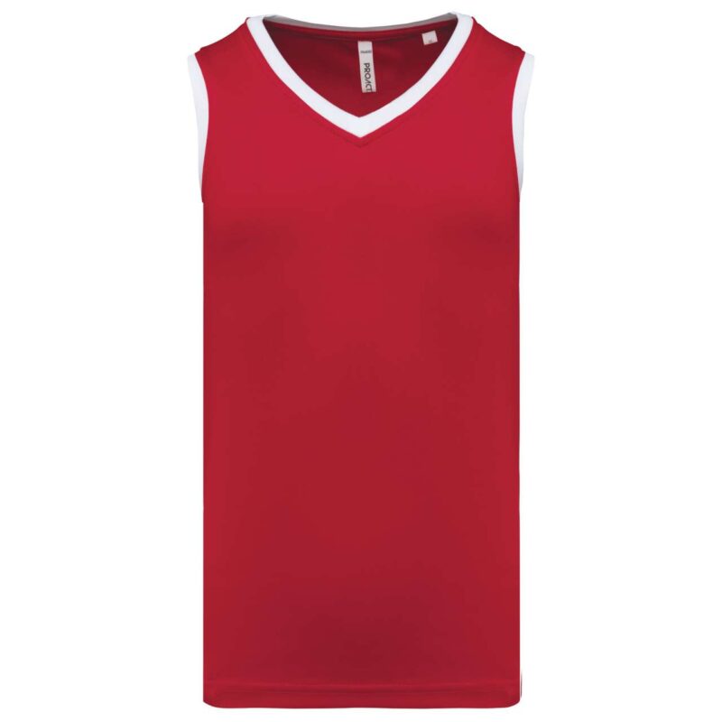pa4050-sporty_redwhite-a1 Proact Ανδρική Φανέλα Μπάσκετ - Αθλητικό Κόκκινο/Λευκό