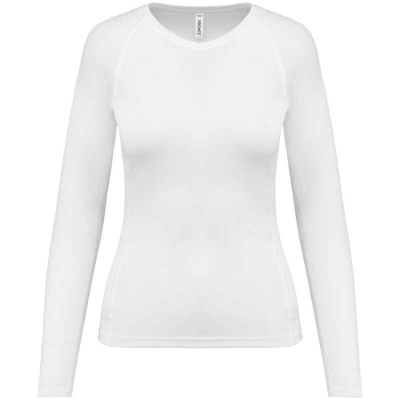 pa444-white-a1 Proact LADIES' T-SHIRT SPORTS LONG-SLEEVED - Λευκό