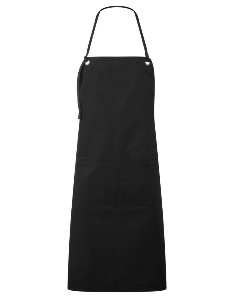 pr181-black-a1 Premier 'ARTISAN'S CHOICE' DOUBLE POCKET CANVAS APRON - Μαύρο