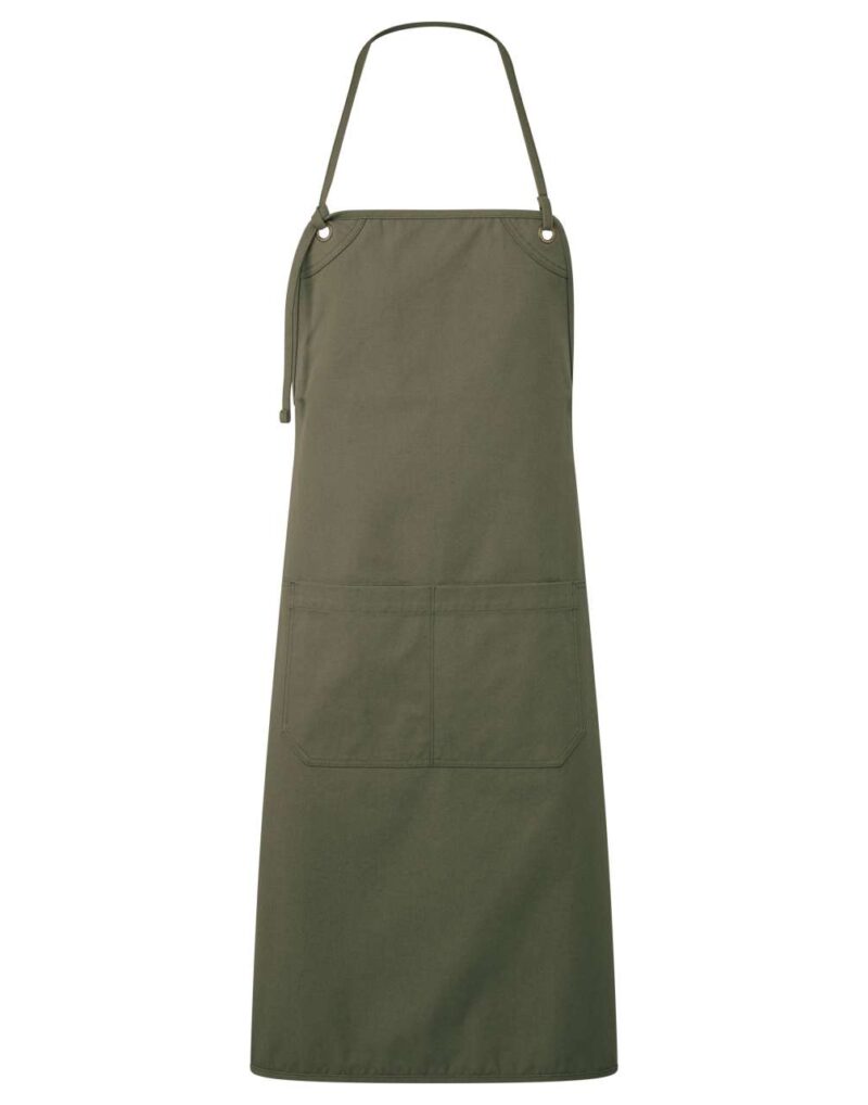 pr181-olive-a1 Premier 'ARTISAN'S CHOICE' DOUBLE POCKET CANVAS APRON - Λαδί