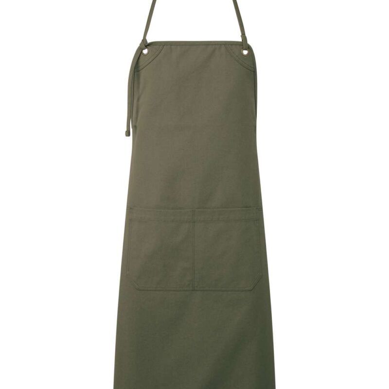pr181-olive-a1 Premier 'ARTISAN'S CHOICE' DOUBLE POCKET CANVAS APRON - Λαδί