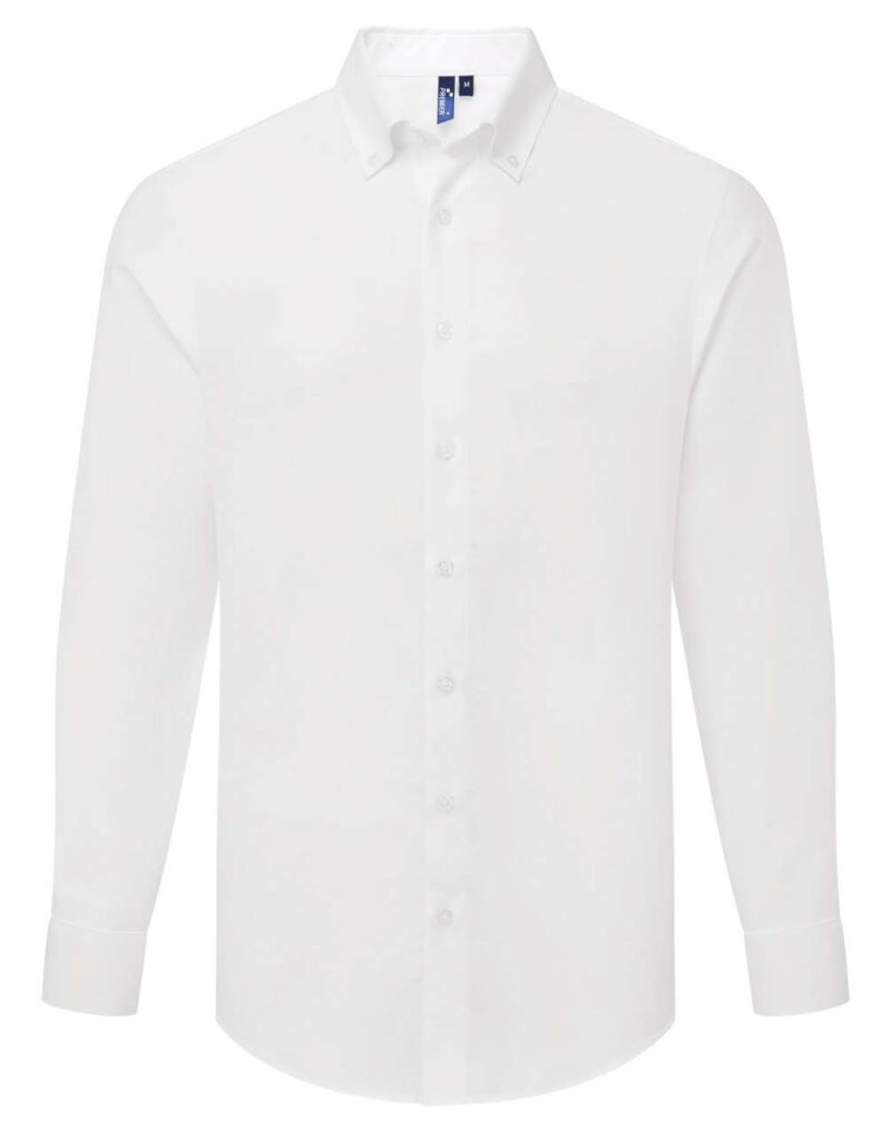pr284-white-a1 Premier SUPREME’ OXFORD MEN’S LONG SLEEVE SHIRT - Λευκό