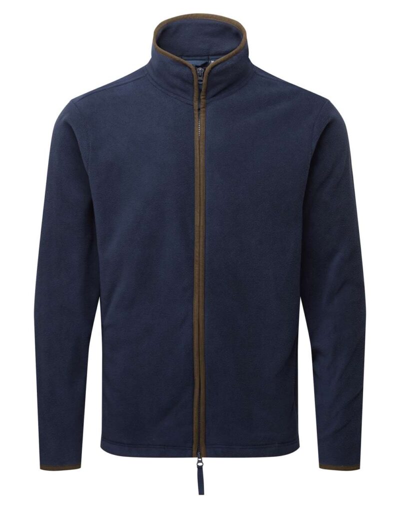 Premier MEN FLEECE JACKET 'ARTISAN' - Navy/Brown